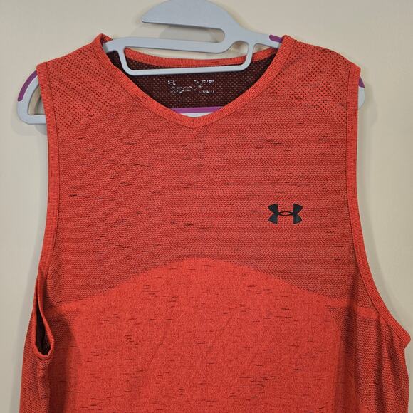 Men's Under Armour HeatGear Red Sleeveless Athletic Top | Size XL - Picture 3 of 8